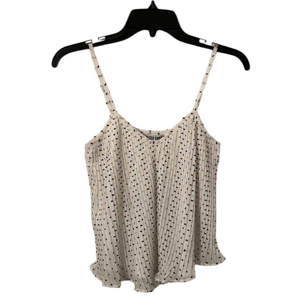Walter Baker‎ Women's White/Black Swiss Dot Sleeveless Cami Top Size XS